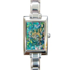 Abstract Petals Rectangle Italian Charm Watch by kaleidomarblingart