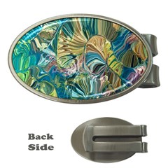 Abstract Petals Money Clips (oval)  by kaleidomarblingart