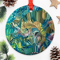 Abstract Petals Round Ornament (two Sides) by kaleidomarblingart