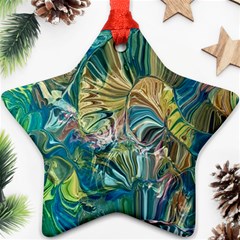 Abstract Petals Star Ornament (two Sides) by kaleidomarblingart