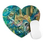 Abstract petals Heart Mousepad Front