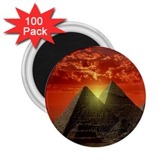 Pyramids Egypt Monument Landmark Sunrise Sunset Egyptian 2 25  Magnets (100 Pack)  by Proyonanggan