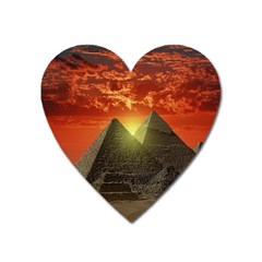 Pyramids Egypt Monument Landmark Sunrise Sunset Egyptian Heart Magnet by Proyonanggan