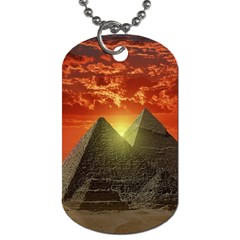 Pyramids Egypt Monument Landmark Sunrise Sunset Egyptian Dog Tag (one Side) by Proyonanggan