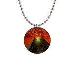 Pyramids Egypt Monument Landmark Sunrise Sunset Egyptian 1  Button Necklace Front