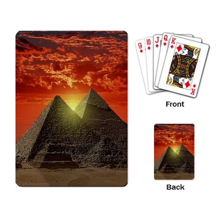 Pyramids Egypt Monument Landmark Sunrise Sunset Egyptian Playing Cards Single Design (Rectangle)