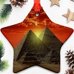 Pyramids Egypt Monument Landmark Sunrise Sunset Egyptian Star Ornament (two Sides) by Proyonanggan