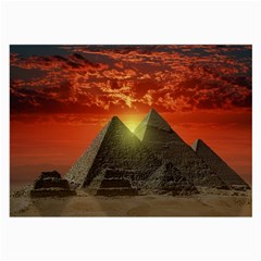 Pyramids Egypt Monument Landmark Sunrise Sunset Egyptian Large Glasses Cloth by Proyonanggan