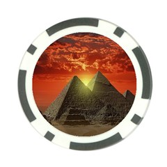 Pyramids Egypt Monument Landmark Sunrise Sunset Egyptian Poker Chip Card Guard by Proyonanggan