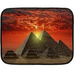 Pyramids Egypt Monument Landmark Sunrise Sunset Egyptian Two Sides Fleece Blanket (mini) by Proyonanggan