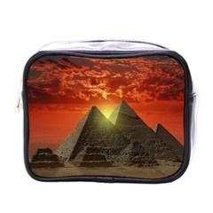 Pyramids Egypt Monument Landmark Sunrise Sunset Egyptian Mini Toiletries Bag (one Side) by Proyonanggan