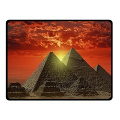 Pyramids Egypt Monument Landmark Sunrise Sunset Egyptian Fleece Blanket (small) by Proyonanggan