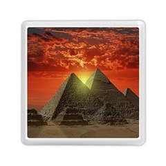 Pyramids Egypt Monument Landmark Sunrise Sunset Egyptian Memory Card Reader (square)