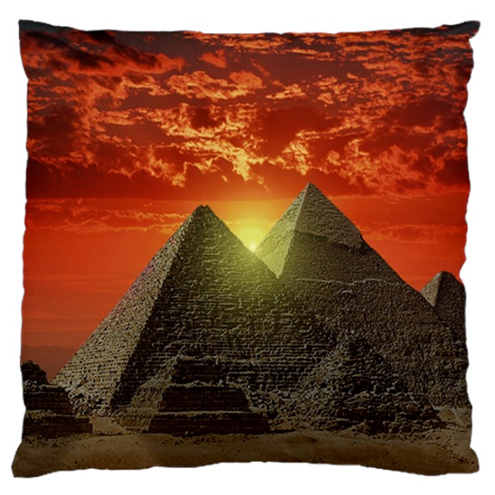 Pyramids Egypt Monument Landmark Sunrise Sunset Egyptian Large Cushion Case (Two Sides)