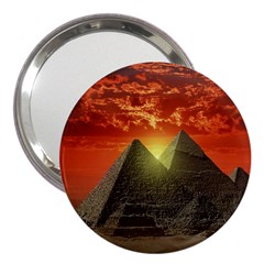 Pyramids Egypt Monument Landmark Sunrise Sunset Egyptian 3  Handbag Mirrors by Proyonanggan