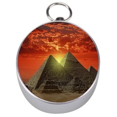 Pyramids Egypt Monument Landmark Sunrise Sunset Egyptian Silver Compasses by Proyonanggan