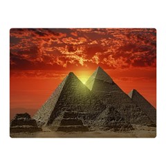 Pyramids Egypt Monument Landmark Sunrise Sunset Egyptian Two Sides Premium Plush Fleece Blanket (mini) by Proyonanggan