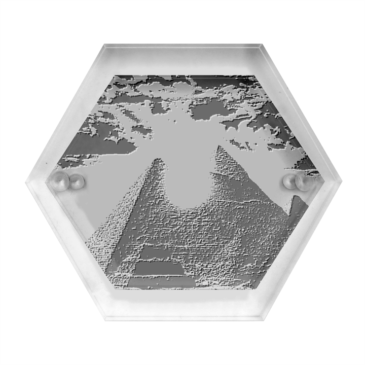 Pyramids Egypt Monument Landmark Sunrise Sunset Egyptian Hexagon Wood Jewelry Box