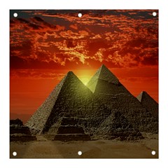 Pyramids Egypt Monument Landmark Sunrise Sunset Egyptian Banner And Sign 3  X 3  by Proyonanggan