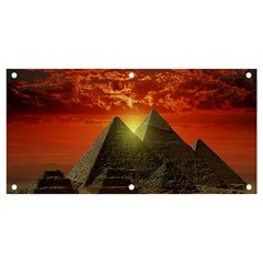 Pyramids Egypt Monument Landmark Sunrise Sunset Egyptian Banner And Sign 4  X 2  by Proyonanggan