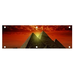 Pyramids Egypt Monument Landmark Sunrise Sunset Egyptian Banner And Sign 6  X 2  by Proyonanggan