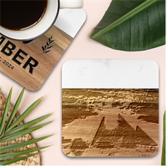 Pyramids Egypt Monument Landmark Sunrise Sunset Egyptian Marble Wood Coaster (square) by Proyonanggan