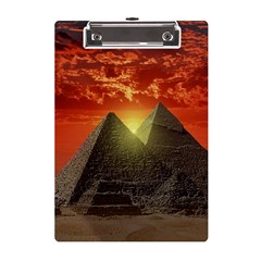 Pyramids Egypt Monument Landmark Sunrise Sunset Egyptian A5 Acrylic Clipboard by Proyonanggan