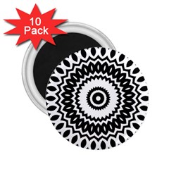 Circular Concentric Radial Symmetry Abstract 2.25  Magnets (10 pack) 