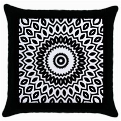 Circular Concentric Radial Symmetry Abstract Throw Pillow Case (Black)