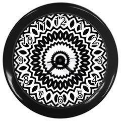 Circular Concentric Radial Symmetry Abstract Wall Clock (Black)