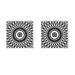 Circular Concentric Radial Symmetry Abstract Cufflinks (Square) Front(Pair)