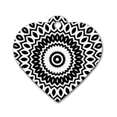 Circular Concentric Radial Symmetry Abstract Dog Tag Heart (two Sides) by Proyonanggan