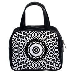 Circular Concentric Radial Symmetry Abstract Classic Handbag (Two Sides)