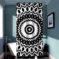 Circular Concentric Radial Symmetry Abstract Shower Curtain 36  x 72  (Stall) 