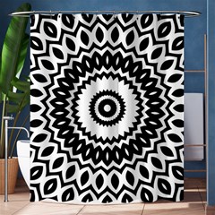 Circular Concentric Radial Symmetry Abstract Shower Curtain 60  x 72  (Medium) 