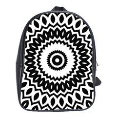 Circular Concentric Radial Symmetry Abstract School Bag (xl) by Proyonanggan