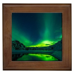 Iceland Aurora Borealis Framed Tile by Proyonanggan