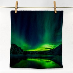 Iceland Aurora Borealis Face Towel by Proyonanggan