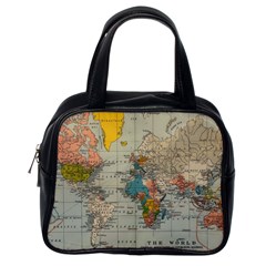 Vintage World Map Classic Handbag (one Side) by Proyonanggan