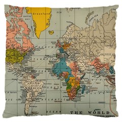 Vintage World Map 16  Baby Flannel Cushion Case (two Sides)