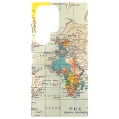 Vintage World Map Samsung Galaxy S24 Ultra 6 9 Inch Black Tpu Uv Case