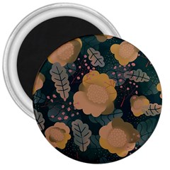 Flower Patterns Pattern Beige Green 3  Magnets by Proyonanggan