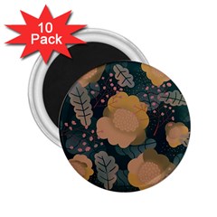 Flower Patterns Pattern Beige Green 2 25  Magnets (10 Pack)  by Proyonanggan