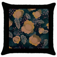 Flower Patterns Pattern Beige Green Throw Pillow Case (black) by Proyonanggan