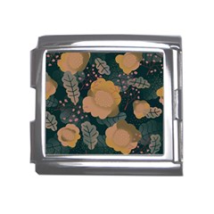 Flower Patterns Pattern Beige Green Mega Link Italian Charm (18mm) by Proyonanggan