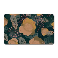 Flower Patterns Pattern Beige Green Magnet (rectangular) by Proyonanggan