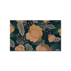 Flower Patterns Pattern Beige Green Sticker Rectangular (100 Pack) by Proyonanggan