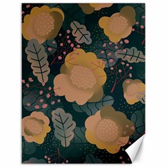 Flower Patterns Pattern Beige Green Canvas 12  X 16  by Proyonanggan