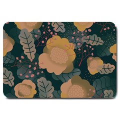 Flower Patterns Pattern Beige Green Large Doormat by Proyonanggan