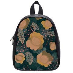 Flower Patterns Pattern Beige Green School Bag (small) by Proyonanggan